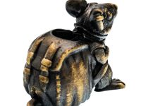 Бусина для темляка "Мышонок с рюкзаком", латунь