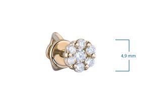 Пусеты из желтого золота с бриллиантами э0301пс04152800