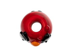 Бусина Angry bird, красная, стекло