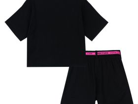 Комплект трикотажный для девочек: фуфайка (футболка), шорты