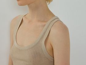 Вязаная майка в рубчик с люрексом, Золотой