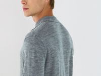 Джемпер поло из шерсти мериноса, Серый