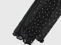 Митенки со стразами для девочек, Черный