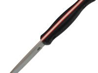 Туристический нож Маус, сталь AUS-10Co, рукоять черный G10, прямые спуски