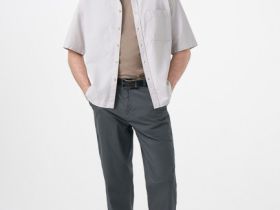 Рубашка из ткани оксфорд с коротким рукавом, Бежевый