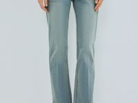 Расклёшенные джинсы с высокой посадкой, Голубой