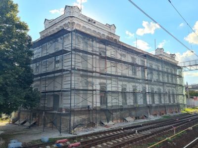 Контора движения на станции "Москва-Товарная-Курская" Московско-Курской железной дороги, 1884 г.