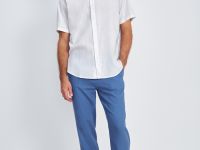 Рубашка изо льна с коротким рукавом