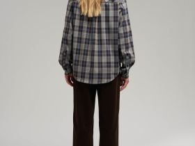 Рубашка прямого кроя в клетку