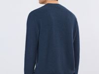 Текстурный джемпер с воротником хенли, Синий