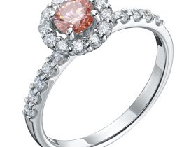 Кольцо из белого золота э0912кц06165300_pink