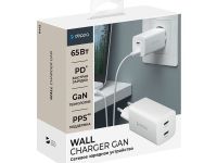 Сетевое зарядное устройство Deppa (11445) Wall charger GaN 65W 3.0А 2хType-C (белый)