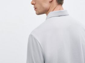 Поло из ткани пике, Серый