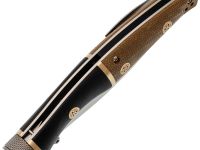 Складной нож Reptilian Трапёр-01 лимитированная версия, сталь D2, рукоять черный G10/коричневая микарта