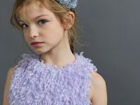 Фактурное платье мини для девочек, Фиолетовый