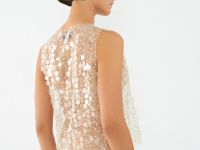 Полупрозрачный топ с пайетками, Желтый