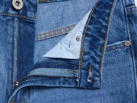 Прямые джинсы с высокой посадкой, Синий