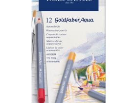 Набор карандашей акварельных Faber-castell "Goldfaber Aqua" 12 цв, в металлической коробке