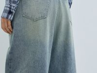 Джинсы со средней посадкой, Голубой