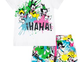 Комплект детский трикотажный для девочек: фуфайка (футболка), шорты