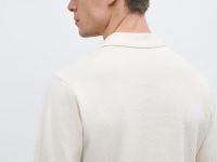 Поло текстурной вязки, Белый