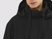 Удлинённая куртка с капюшоном, Черный