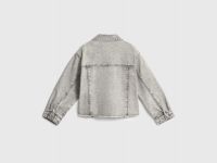Джинсовая куртка с металлическим декором для девочек, Серый