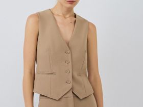 Жилет из поливискозы, Бежевый