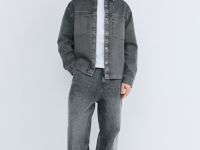 Куртка-рубашка из твила с карманами, Серый