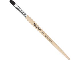 Кисть синтетика имитация белки №12 овальная Roubloff "1F37" ручка длинная черная матовая