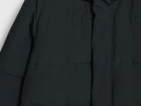 Удлинённая утеплённая куртка с капюшоном, Черный