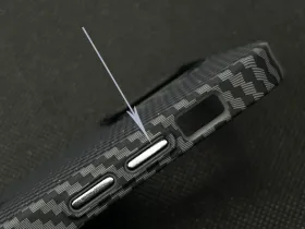 Чехол-накладка PiBlue Magentic Series Magsafe для Apple iPhone 14 Pro (карбоновый в полоску черно-серый)