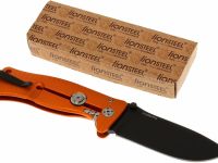 Нож складной LionSteel SR1A OB ORANGE, сталь D2 Black Finish, рукоять алюминий (Solid®), оранжевый