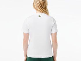 Женская хлопковая футболка Lacoste свободного кроя