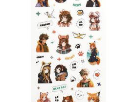 Наклейки объемные MESHU "Neko", 10*23 см, пакет европодвес
