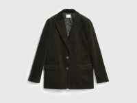 Однобортный жакет из вельвета, Зеленый