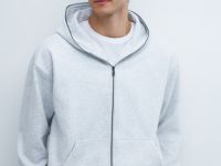 Объёмная толстовка на молнии, Серый