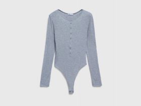 Боди с длинным рукавом, Серый