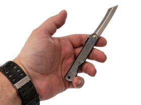 Нож складной Higonokami Nagao Kanekoma, сталь SK-5, японский традиционный, рукоять нержавеющая сталь черная