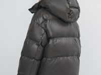 Короткий пуховик с натуральным пухом, Коричневый