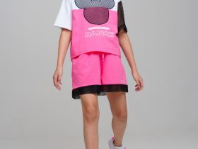 Комплект трикотажный для девочек: фуфайка (футболка), шорты