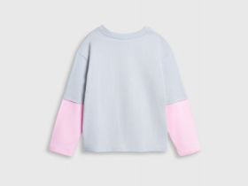 Лонгслив с принтом для девочек, Серый