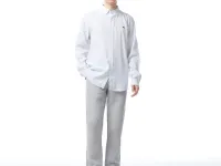 Мужская рубашка Lacoste с монограммой из смеси льна
