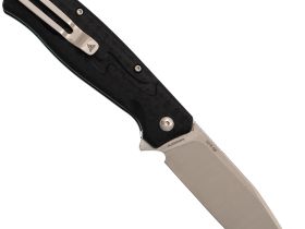 Складной нож SRM 221X-GB satin сталь 14C28N, рукоять Black G10/CF