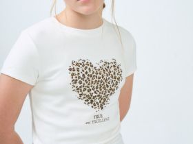 Футболка с принтом для девочек, Белый