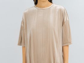 Бархатная футболка, Бежевый