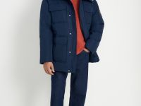 Пуховое пальто с накладными карманами