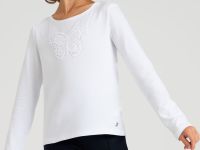 Фуфайка трикотажная для девочек (футболка с длинными рукавами)