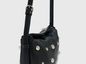 Сумка с декоративными заклёпками, Черный
