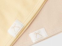 Топ в рубчик с нашивкой для девочек, 2 шт., Бежевый